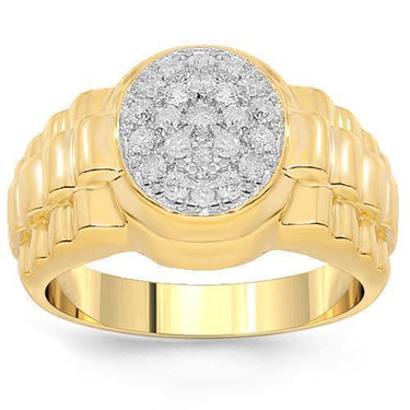 10K Yellow Gold Mens Diamond Pinky Ring 0.75 Ctw